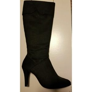 Black suede boots